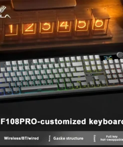 Alternative view of AULA F108 Pro Gaming Mechanical Keyboard Tri Mode Custom Multi-Knob Screen RGB Esports Wireless Keyboard with TFT Smart Display