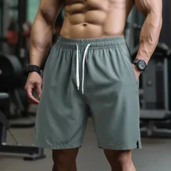 Men's Sport Shorts with Quick-Drying Fabric for Outdoor Running and Tennis Fitness