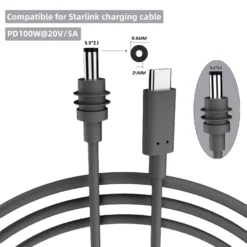 Starlink Mini Cable 6.6ft Waterproof DC Power Type-C Input for Outdoor Use