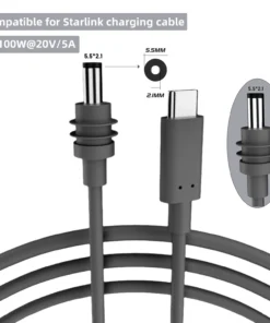 For Starlink Mini Cable 2M(6.6ft) Starlink Mini DC Power Type-C Input Replacement cable Waterproof Outerdoor Barrel Jack Chargin