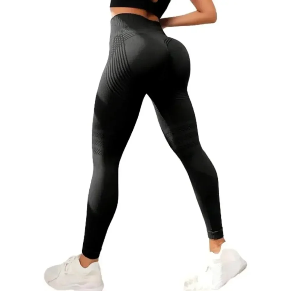 High-Waisted Leggings with Anti-Cellulite Design for Gym Workouts - Image 3