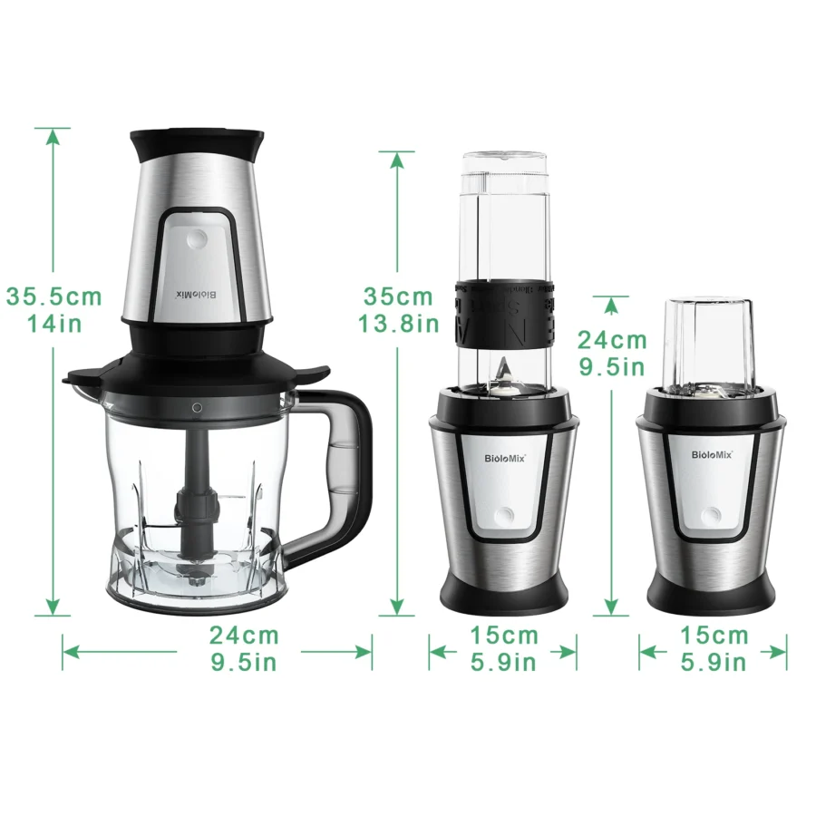 BioloMix 3-in-1 Food Processor and Blender, 700W – Portable Juicer, Smoothie Maker, and Chopper - Image 6