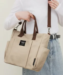 Alternative view of Canvas Ladies Bag Simple Student Large Capacity Horizontal Commuter Shoulder Slanting Portable Handbag