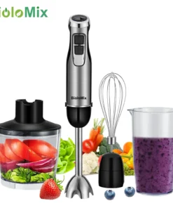 Alternative view of BioloMix 1200W 4-in-1 Immersion Hand Blender with Chopper and Smoothie Cup, Stainless Steel Blades