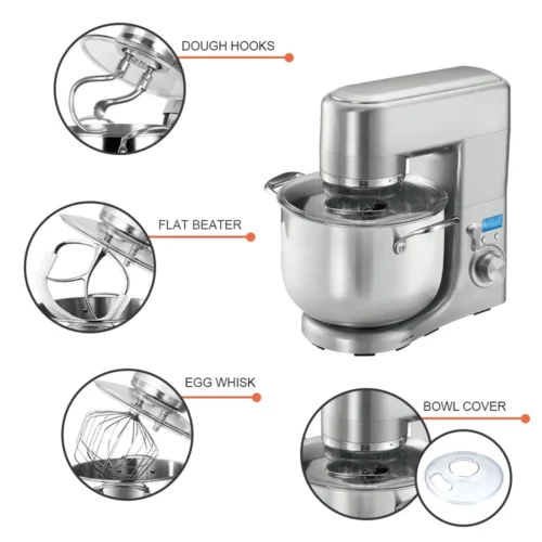 Alternative view of High Power 10L Die-Cast Stand Mixer - 1500W Food Mixer for Cakes and Bread