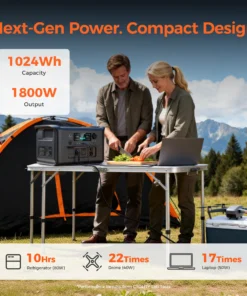Alternative view of 1800W Portable Power Station with 200W Solar Panel and 1000Wh LiFePO4 Battery for Camping