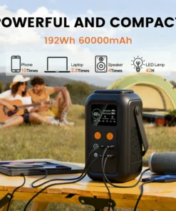Alternative view of CTOLITY 200W Portable Power Station - 192Wh LiFePO4 Battery, Dual USB Type-C Ports for Camping and Emergency Use