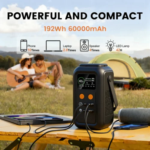 Alternative view of CTOLITY 200W Portable Power Station - 192Wh LiFePO4 Battery, Dual USB Type-C Ports for Camping and Emergency Use