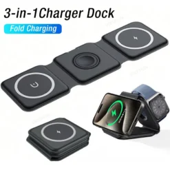 3 in 1 Wireless Charger Dock for iPhone 16/15/14/13/12, Apple Watch, and AirPods Pro with Fast Charging