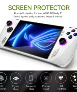 Alternative view of Shockproof Protective Case with Kickstand PC Back Cover Transparent Full Coverage Handheld Console Shell for Asus ROG Ally