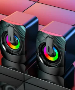 HiFi Stereo Computer Speakers with USB and LED Light for Desktop
