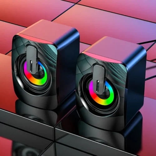 HiFi Stereo Computer Speakers with USB and LED Light for Desktop