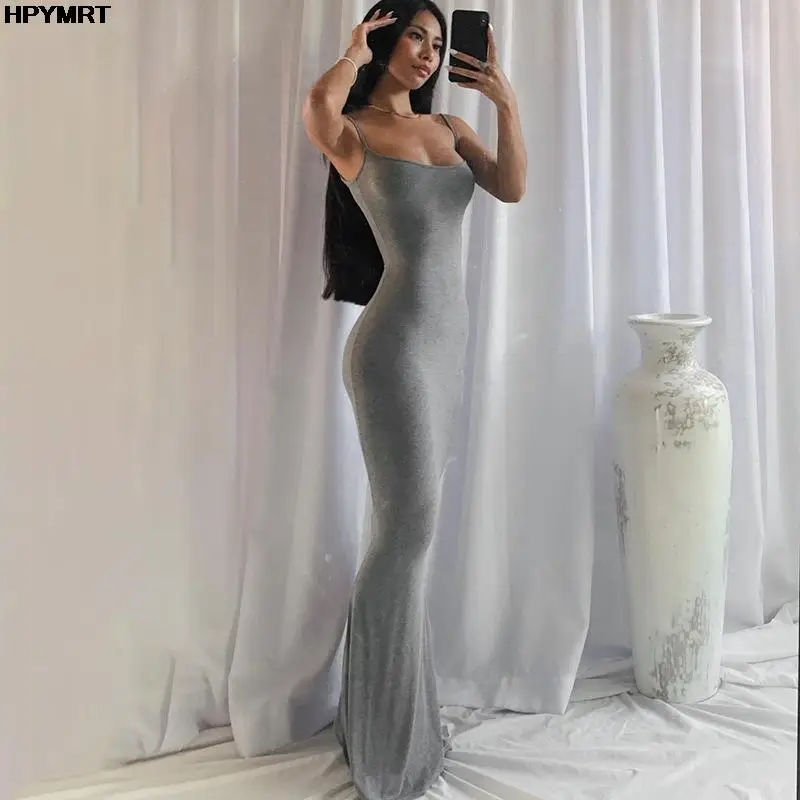 Elegant Satin Maxi Dress for Women - Sleeveless Backless Bodycon Design