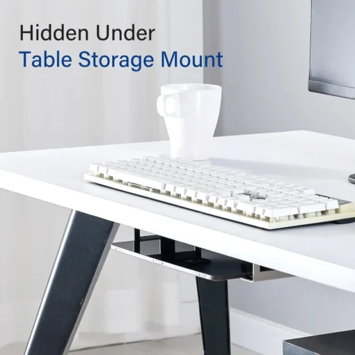 Under Desk Laptop Mount with Anti-Scratch Silicone Shelf for Organized Workspace - Image 4