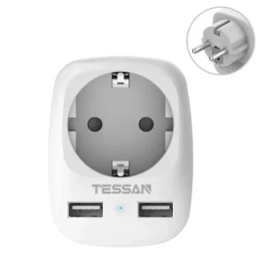 Power Strip with AC Outlets and USB Ports for Home and Office Use - EU Plug, TS-611-DE-GR