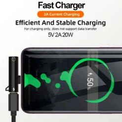 Alternative view of Digital Decoding USB Type C to 3.5mm Headphone Adapter with 20W Fast Charger for Samsung and iPhone