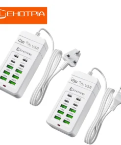 EU UK US Plug Multiple Rapide USB Charger Power Adapter 1.2m Extension Cord 6 USB-A 4 USB-C Portable For Mobile Phone USB Socket