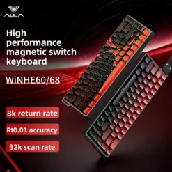 Wired Gaming Mechanical Keyboard with RGB Lighting and 8K Return for PC Gamers