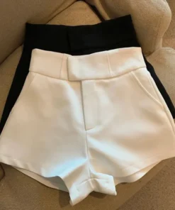 Alternative view of Elevate Black High-Waisted A-Line Shorts for Women