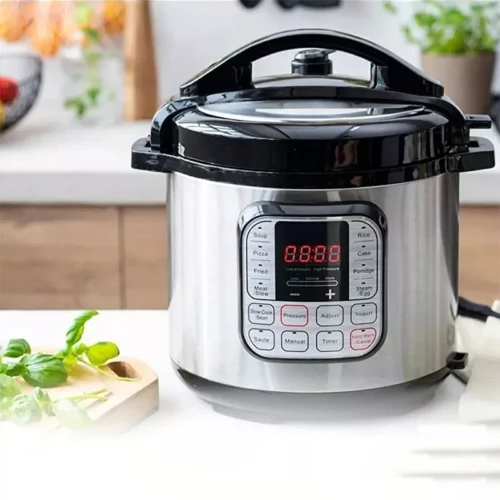 Alternative view of 6L Electric Pressure Cooker with Non-Stick Inner Pot and Timed Cooking