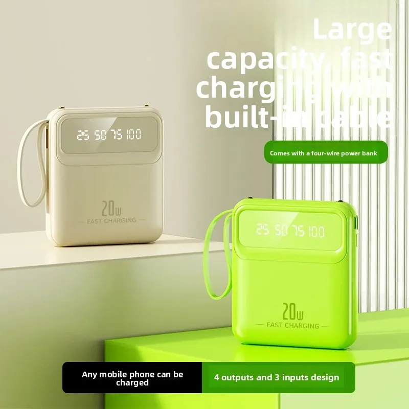 Xiaomi 20000mAh Power Bank with Built-in Cable - External Battery Charger for iPhone, Samsung, iPad - Image 4