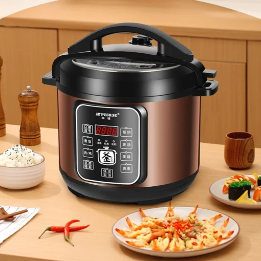 Electric Pressure Cooker with Multifunctional Rice Steamer, 6L Capacity for Efficient Cooking - Image 2