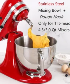 KitchenAid 4.5-5 QT Stainless Steel Mixing Bowl with Handle for Artisan & Classic Tilt-Head Mixers