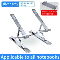Adjustable Aluminum Laptop Stand with Foldable Design for MacBook and Tablets