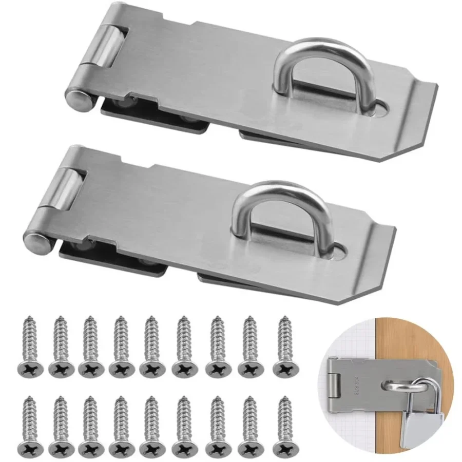 Stainless Steel 90-Degree Padlock Hasp for Shed Gate Latch - Image 5