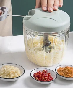 Manual Meat Mincer and Garlic Chopper - 500/900ml Kitchen Food Processor