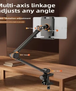 Bimawen Adjustable Height Tablet Stand For iPad 15 6 16 Inch Screen Portable Monitor Desk Mount With Aluminum Long Rotating Arm