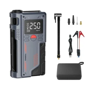 Car Emergency Jump Starter with 1000A Peak Current and Digital Tire Inflator for Vehicles - for smart clip