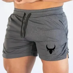 Men's Basketball Shorts with Geometric Pattern, Quick-Drying Mid Waist Fitness Pants for Running