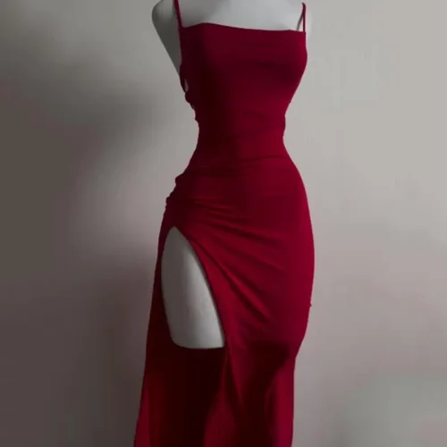 Alternative view of 2024 explosive new dress summer high sensibility halter strap Spice Girl bag hip dress