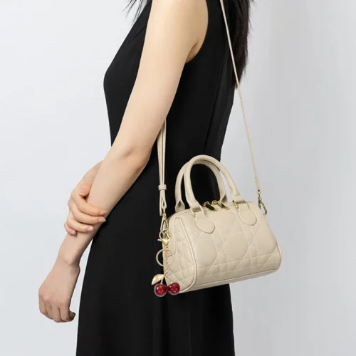 Alternative view of Elegant Cherry Key Chain for Ladies, Sturdy and Durable Alloy Lobster Clasp, Versatile and Stylish Bag Pendant