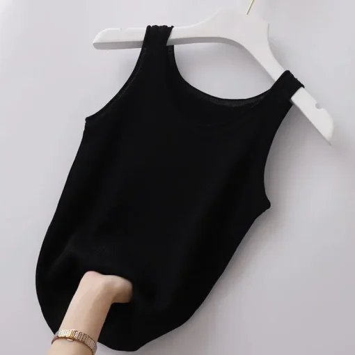 Sleeveless Camisole Tank Top with O-Neck Design for Women's Y2K Streetwear - Image 3