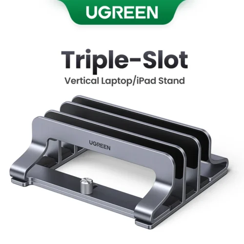UGREEN Foldable Vertical Laptop Stand - Aluminum Support for 17" MacBook and PC