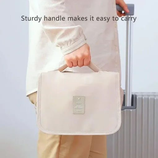 Travel Makeup Bag with Hook - Waterproof Toiletries Organizer for Women - Image 4