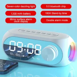 Alternative view of Bluetooth Alarm Clock Radio with Portable Subwoofer and Lamp Speaker for Home Use