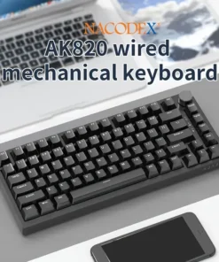 AJAZZ AK820 Wired With Rotary Volume Buttons Hot-Swappable Keys For Office And Home Mechanical Keyboards