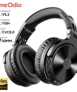 Oneodio Pro-C Bluetooth Wireless Headphones - 110Hr Hi-Res Over-Ear with Mic for Phone and PC