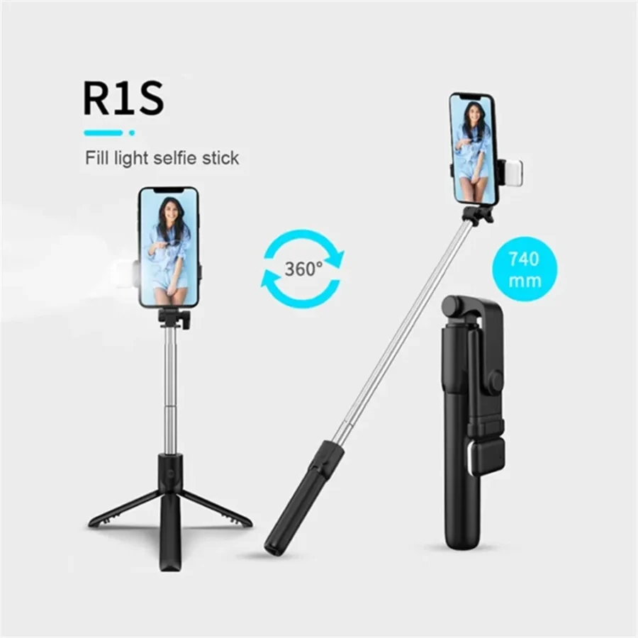 3 In 1 Selfie Stick Bluetooth Remote Tripod with Fill Light Foldable Bracket for Cell Smartphones for Tiktok Video Live Holder - Image 3