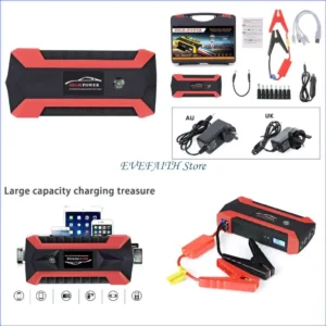 Portable Car Jump Starter Pack with 89800mAh Battery and 4 USB Ports