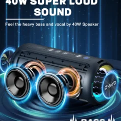 Alternative view of Ortizan 40W Portable Bluetooth Speaker with Enhanced Bass and 30 Hours Playtime, IP7 Waterproof Design