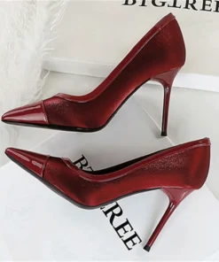 BIGTREE Spring Autumn Champagne Pointed Toe Woman Pumps Fashion Party Thin Heels Ladies Shoes Zapatillas De Mujer