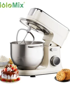 Alternative view of BioloMix 7L Stand Mixer with 1200W Motor, Dough Hook, Whisk, Beater, and Meat Grinder