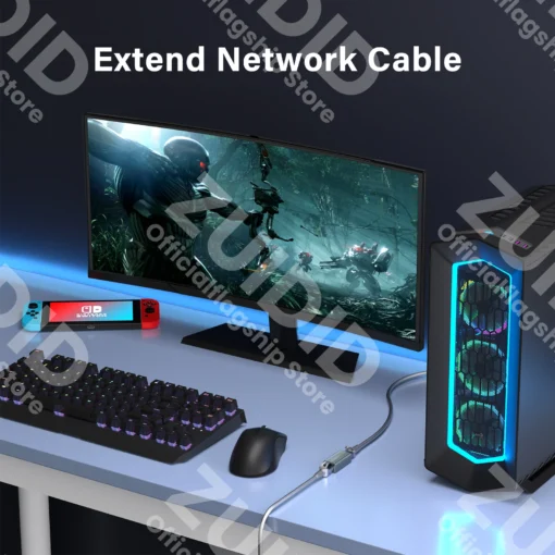 RJ45 Connector Female to Female Gigabit Network Extender 10Gbps for Cat8 Cat7 Cat6 Ethernet Cable Adapter - Image 3