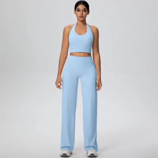 Backless Yoga Set with Breathable Fabric - Lightweight Pants for Women - Image 4