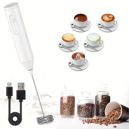 Electric Handheld Milk Frother – USB Rechargeable Mixer with 3 Speed Settings for Coffee Lovers - Image 6