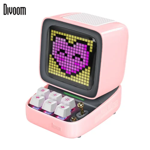 Divoom Ditoo-Pro Portable Bluetooth Speaker with Alarm Clock and LED Display - Retro Pixel Art and DIY Features